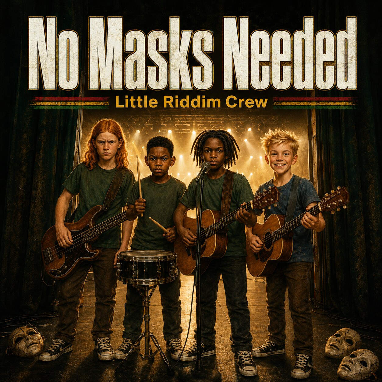 Little Riddim Crew auf dem Cover No Masks Needed